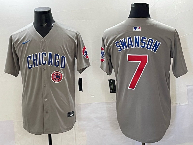 Men Chicago Cubs #7 Swanson grey Nike MLB 2025 jersey 0014->chicago cubs->MLB Jersey